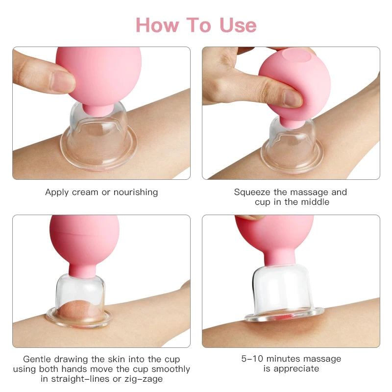 Face Massager Vacuum Cupping Cups Rubber