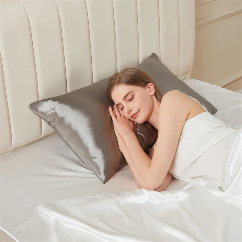 Solid Mulberry Silk Pillow Case Hair Skin Protect