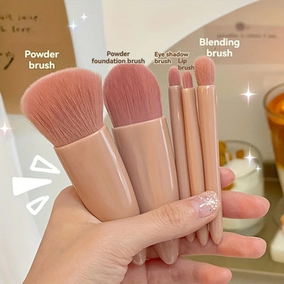 Portable Makeup Brush Set With Mirror Foldable